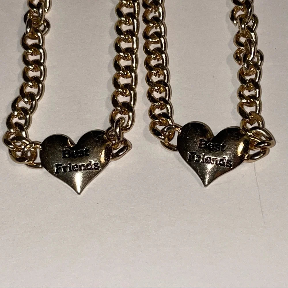 Claire’s Best Friends Set of 2 Thick Gold Tone Chain Necklace - Picture 1 of 2
